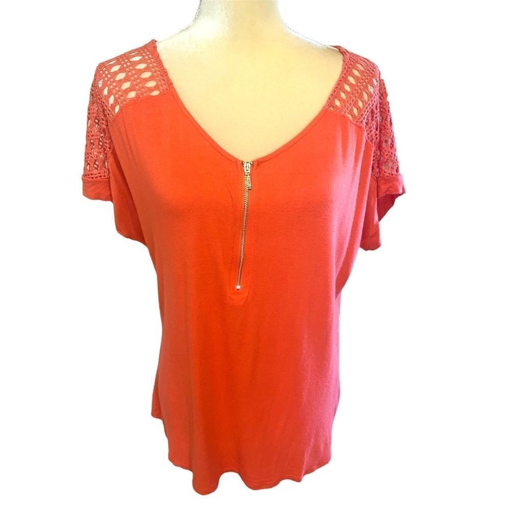 NAiF Lace Detail V-Neck Top Large
